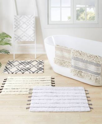 Asher Woven Texture Stripe Bath Rug, 22" x 58"