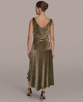 Women's Crinkle Asymmetric Midi Dress