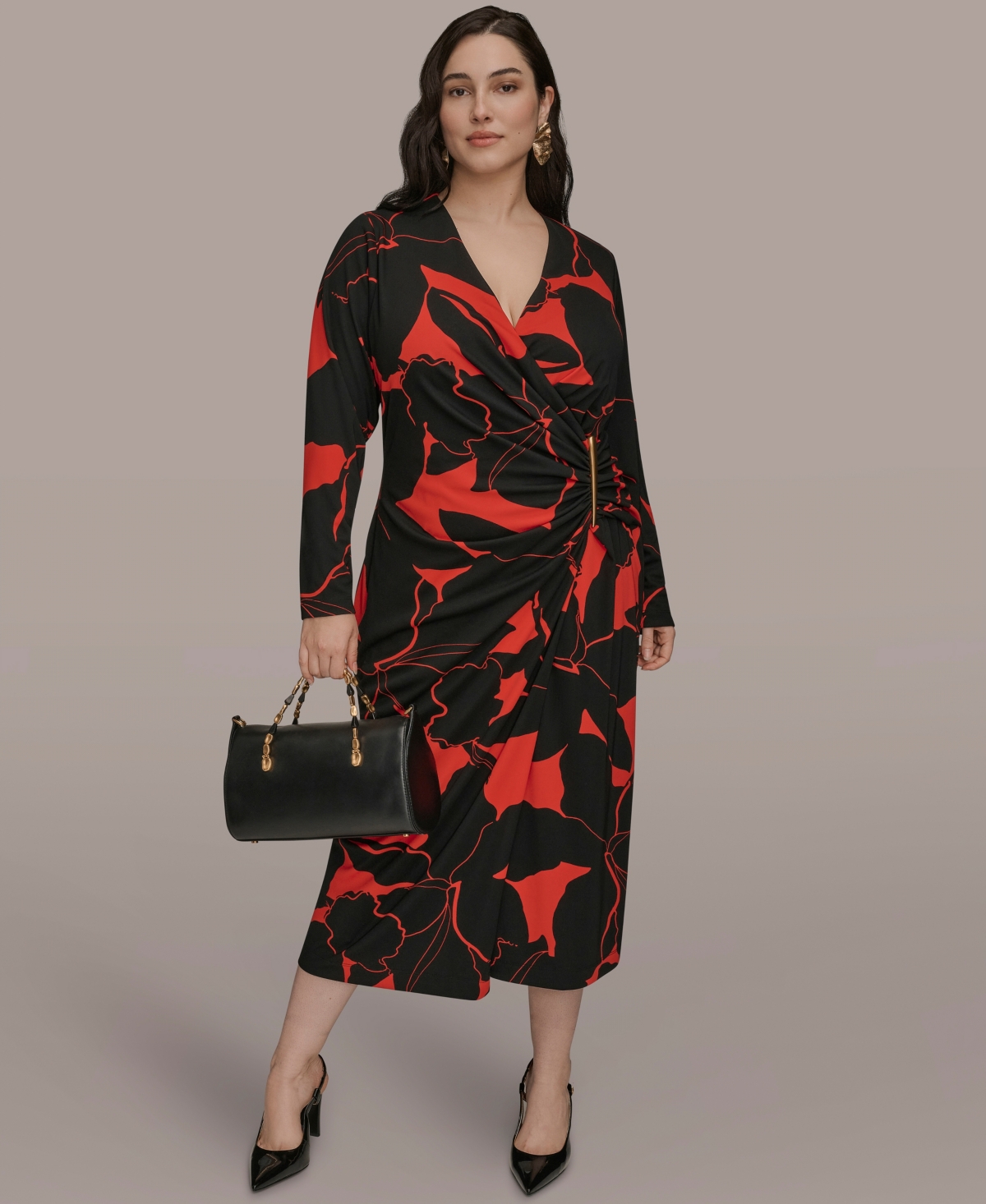 Donna Karan New York Plus Size Wrap Sheath Dress