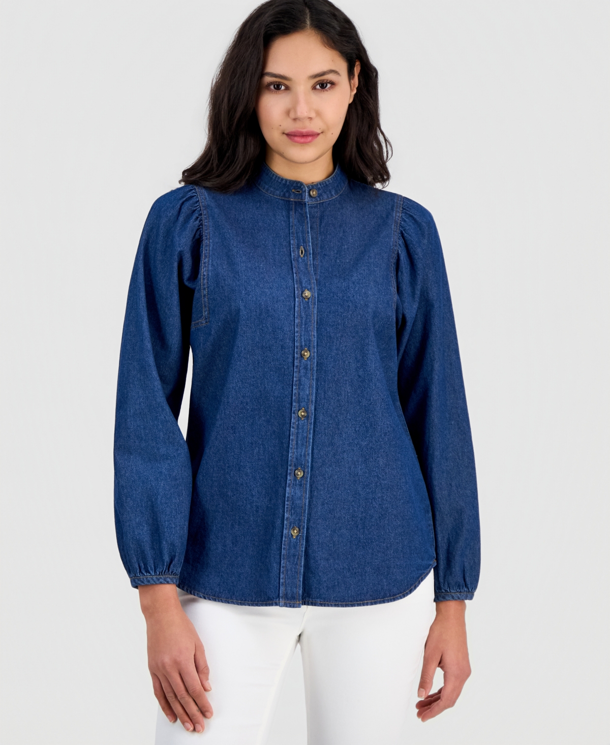 Anne Klein Women's Puff-Sleeve Button-Down Shirt