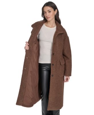 Women's Regular Boucle Stand Collar Car Coat