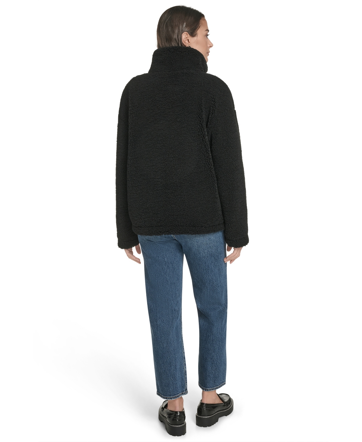 Levi's Women's Regular Stand Collar Sherpa Teddy Jacket In Black