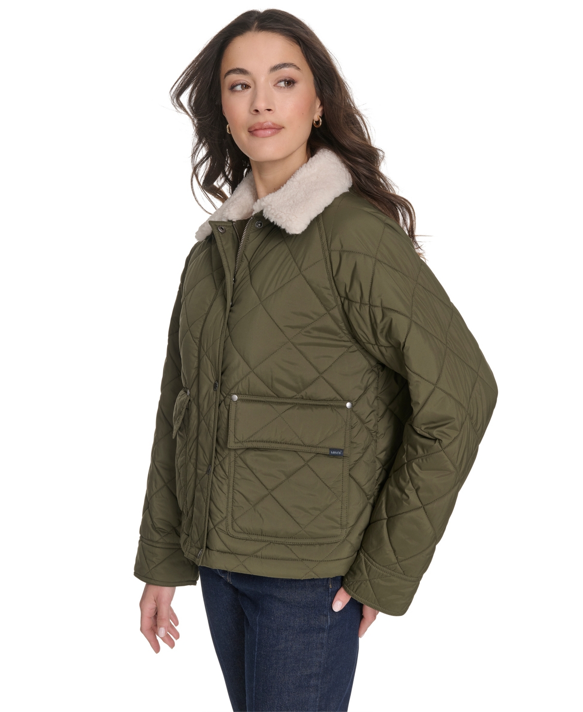Levi's Women's Regular Diamond Quilted Jacket In Green