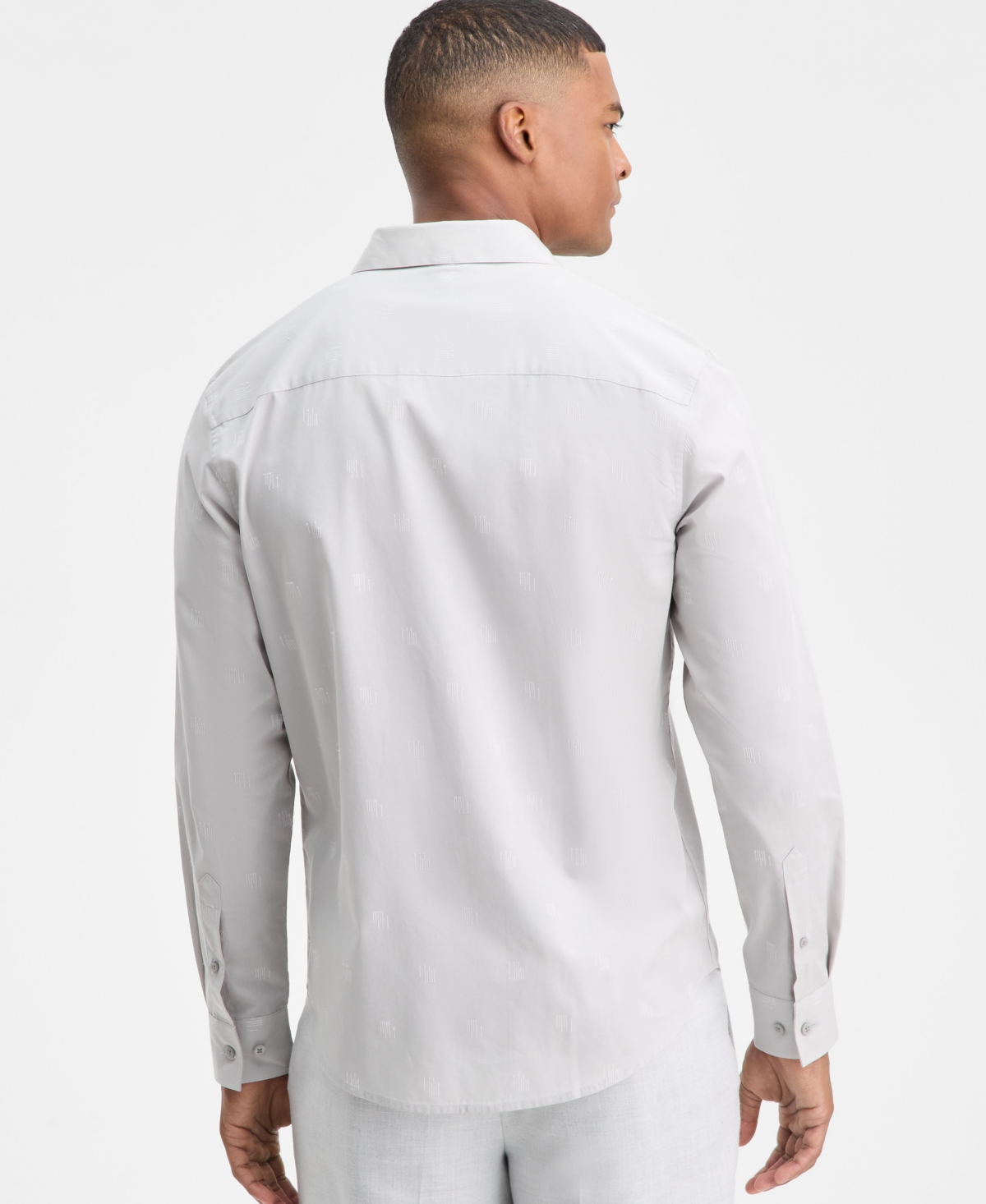 Alfani Men's Long-Sleeve Micro Chevron Shirt, Macy's Exclusive