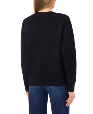Women's Sequin Bow Pull On Sweater