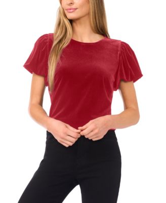 Women's Crew Neck Puff Sleeve Top