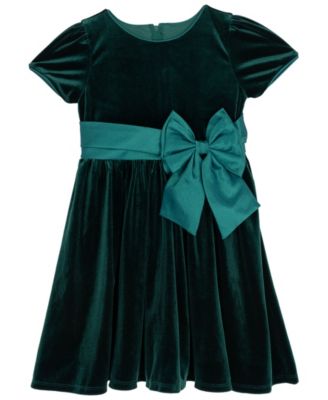 Girls' 2T-6X Taffeta Bow Detail Dress