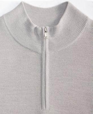 Men's Long-Sleeve Half-Zip Merino Sweater, Created for Macy's