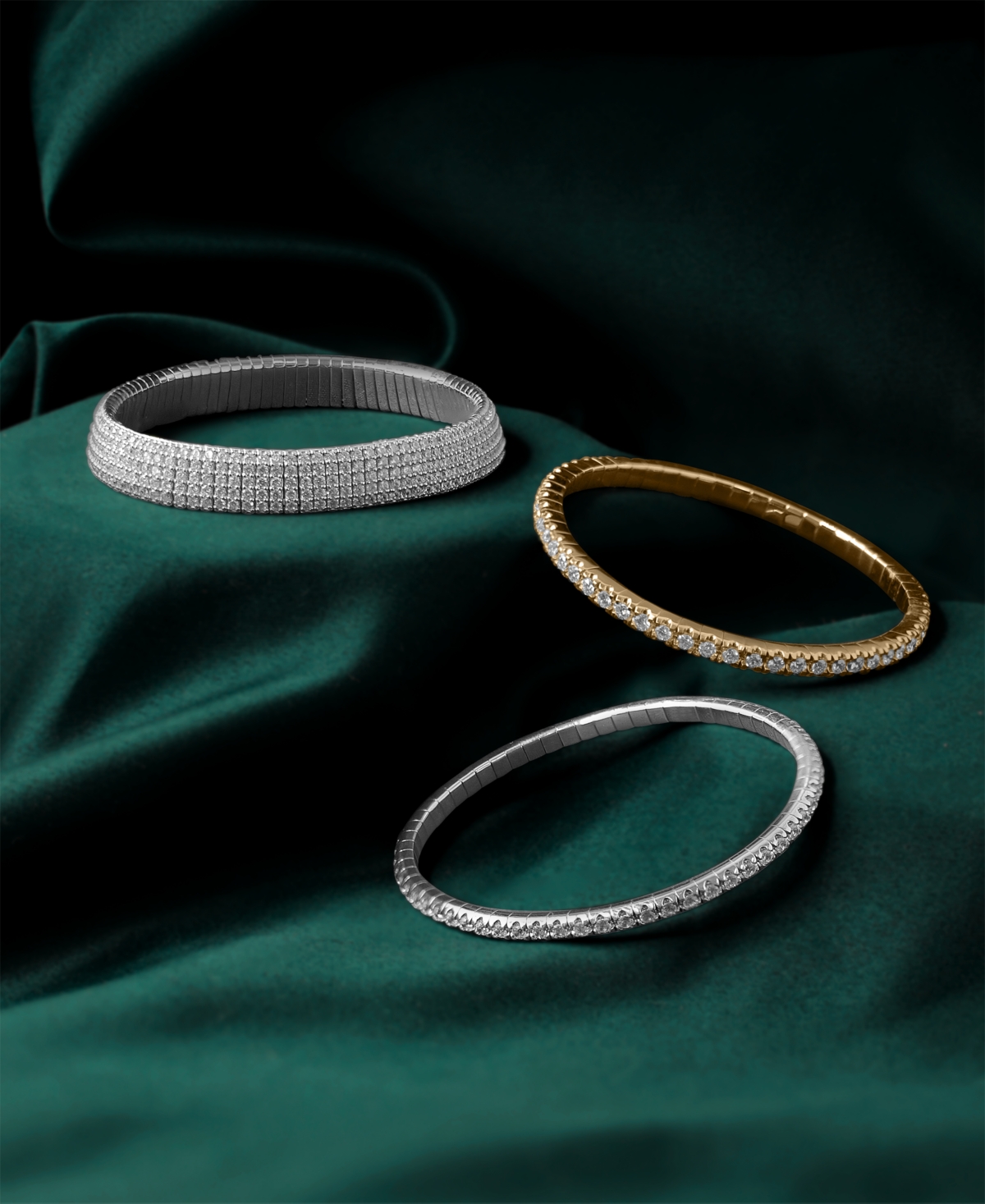 Macy's Diamond Stretchy Bangle (9 Ct. T.w.) In 14k White Gold In Gold