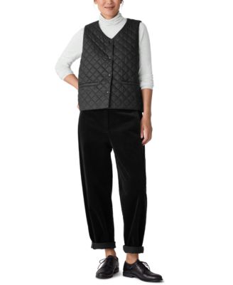 Women's V-Neck Quilted Sleeveless Vest