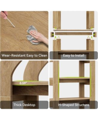 5-Tier Kitchen Pantry Cabinet, Tall Freestanding Pantry Organizer with Arch Design, Wooden Storage Shelf