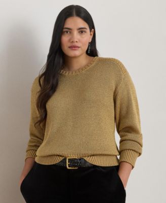 Lauren Ralph Lauren - Plus Size Metallic Crew Neck Sweater