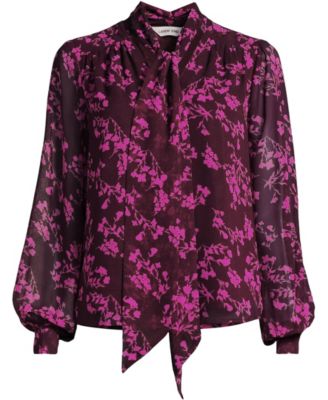 Women's Chiffon Removable Tie Neck Blouse