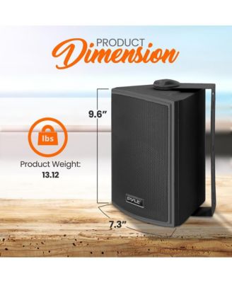 Waterproof 5.25" Wall Mount Speaker System – Active & Passive Pair, Wireless Bluetooth, AUX IN, Indoor/Outdoor Stereo