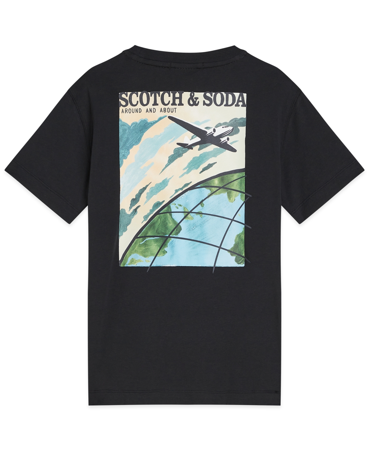 Scotch & Soda Boys 8-16 Graphic Print T-shirt In Black