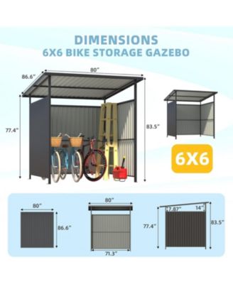 6' x 6' Gazebo Outdoor Pergola for Patio, Small Lean to Hardtop Grill Gazebo