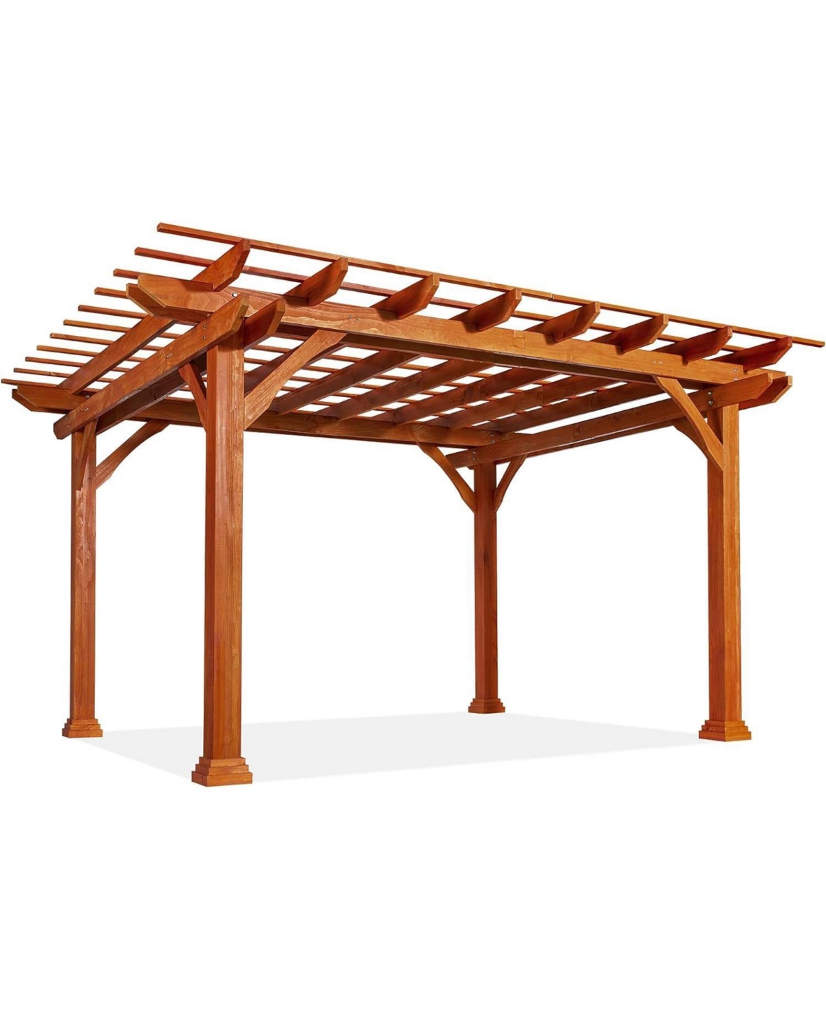Aecojoy Wood Pergola 12'x10' Cedar Wood Gazebo, Outdoor Pergola for Patio Deck Garden Backyard and Patio