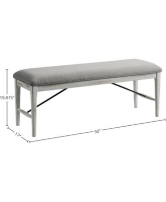 50"" Backless Bench in Weathered White
