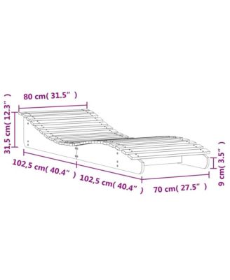Sun Lounger Natural Pine Solid Pine Wood Large