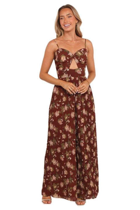 Женский комбинезон Petal and Pup Alice Wide Leg Jumpsuit - Brown Floral, цвет: Коричневый