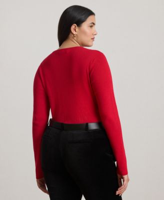 Plus Size Rib-Knit Crew Neck Sweater