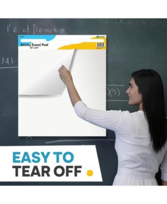 Sticky Easel Pads 25"x30" 2 Pack – Self Stick Chart Paper, Anchor Chart for Teachers, Flip Chart Easel Paper, 30 Sheets Per Pad, Large White