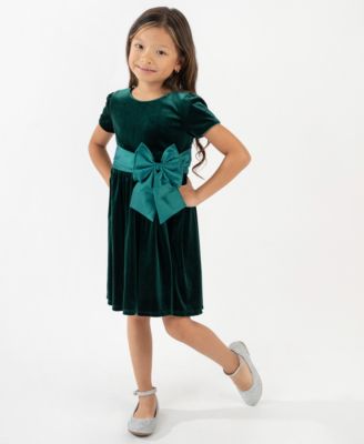Rare Editions - Girls 2T-6X Taffeta Bow Detail Dress