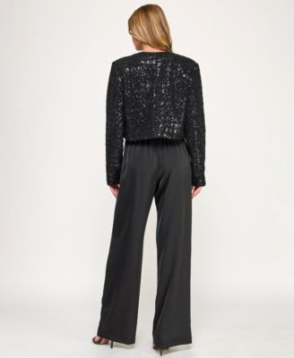 Junior's Long Sleeve Boucle Jacket