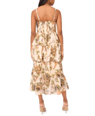 Women's Sleeveless Tiered Midi Dress