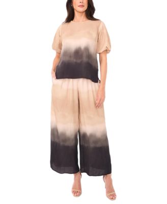 Women's Gathered Tie-Dye Wide-Leg Pants
