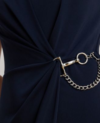 Women's Chain-Trim Cap-Sleeves Gown