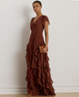 V Neck Ralph Lauren Dresses Dillards Lauren Ralph Lauren Women's Paisley  V-Neck Gown Macy's