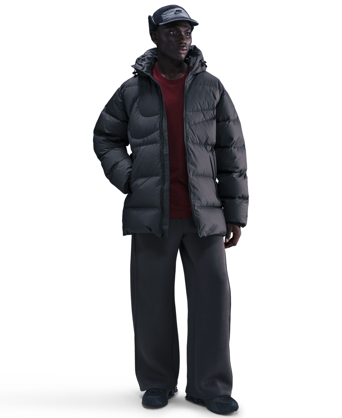 Nike Sportswear Club Men's Therma-fit Loose Parka In Black