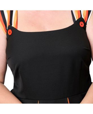 Plus Size Square Neck Sleeveless Godet Swing Dress