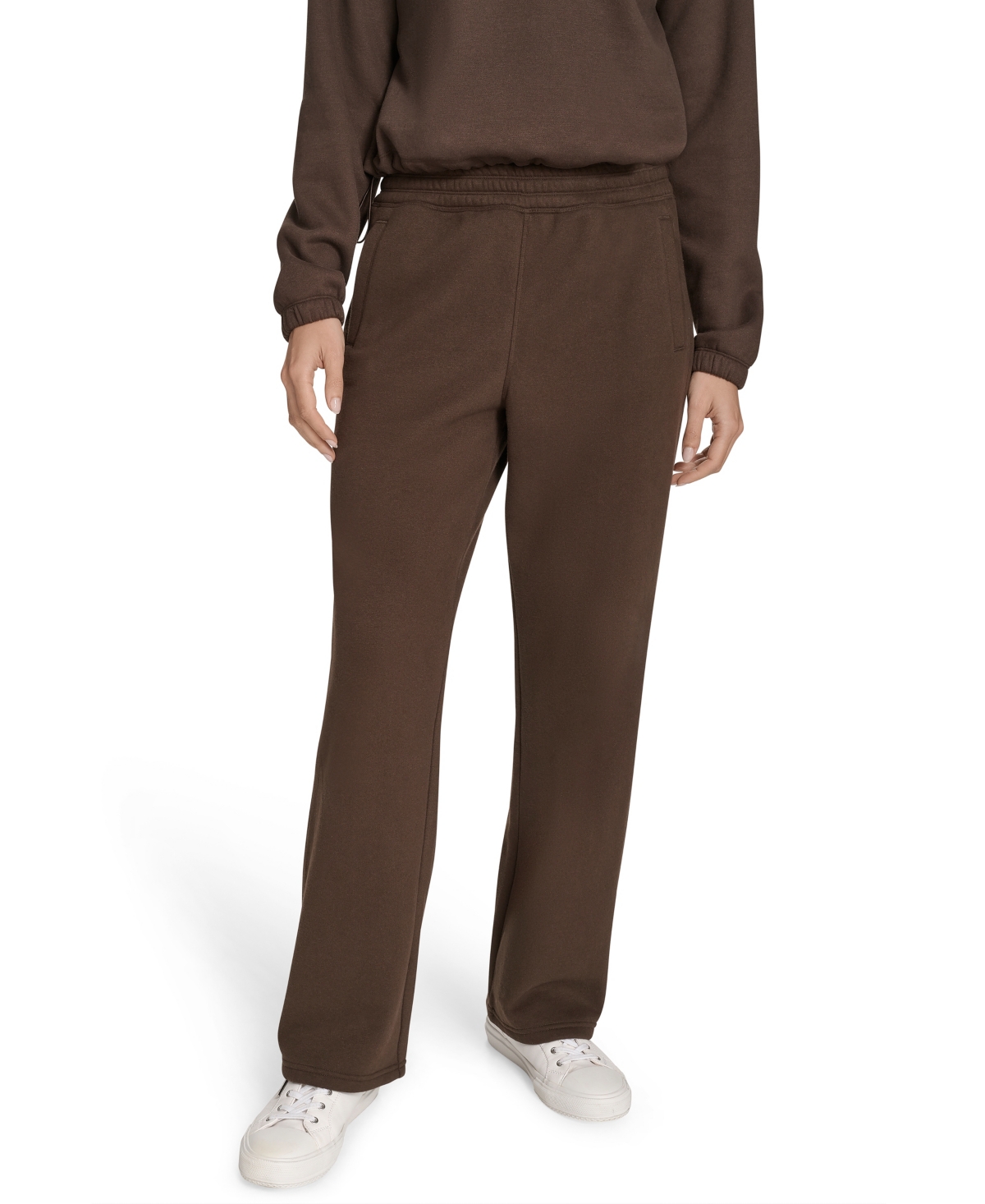 Calvin Klein Performance Women's High-waist Straight-leg Sweatpants In Brown