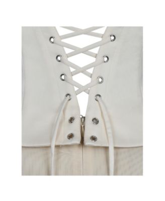 Women's Adelina Butter Yellow Peplum Mermaid Gown with Lace-up Back