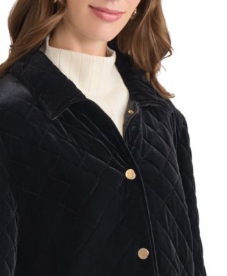 Women's Quilted Velour Snap-Front Jacket