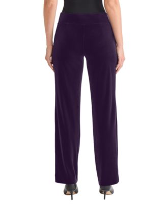 Women's High Rise Straight Leg Velvet Pants