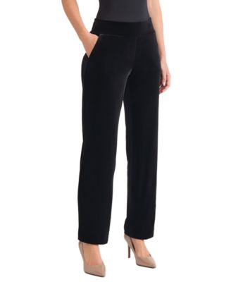 Women's High Rise Straight Leg Velvet Pants