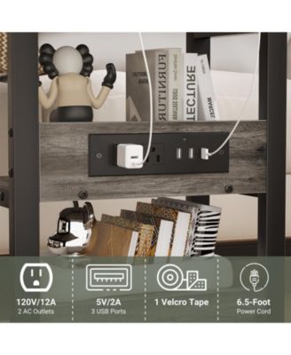 Height Adjustable C Table with USB Port and Wheels