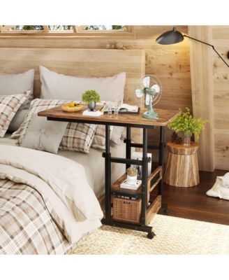 Height Adjustable C Table with USB Port and Wheels