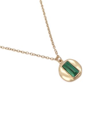 Malachite Molten Disc Pendant Necklace