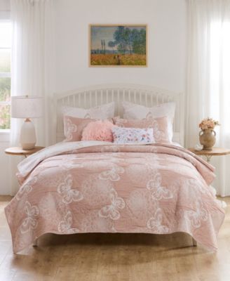 Mariposa Dahlia Matelass&eacute; 3-Pc. Coverlet Set, King