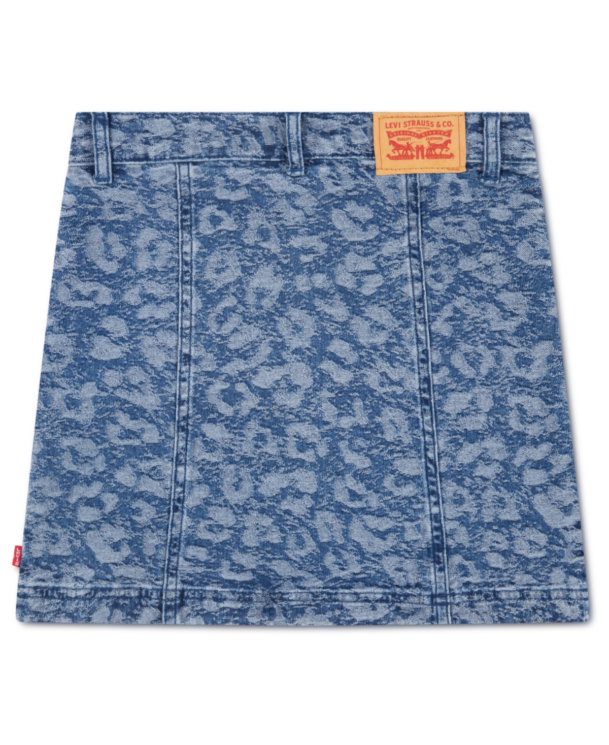 Levi's Girls 7-16 Leopard Denim Button Front Skirt