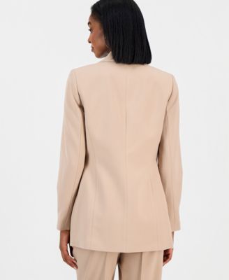 Women's Bi-Stretch Faux Double-Breasted Boyfriend Jacket, Created for Macy's