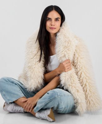 Petite Shaggy Faux-Fur Jacket, Macy's Exclusive