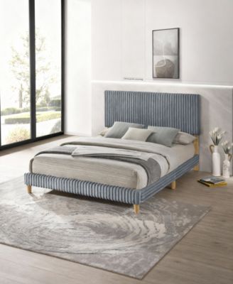 Full Size Corduroy Velvet Panel Bed