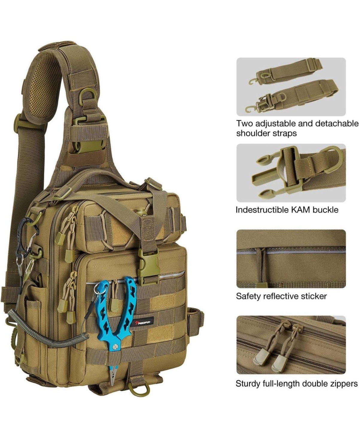 Fishing Backpack with Rod Holder