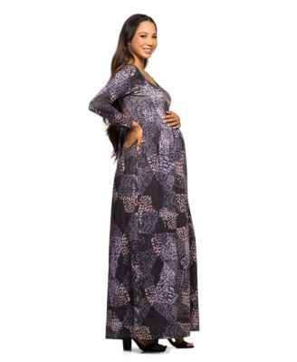 Women's Maternity Long Sleeve Empire Waist Maxi Dress