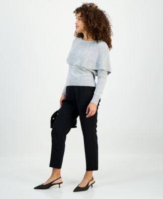 Petite Mid-Rise Slim Trousers, Exclusively at Macy's